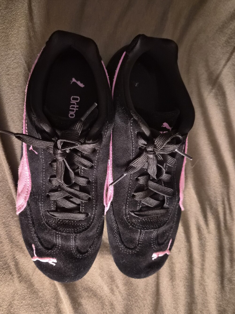 Puma Women's Black and Pink Sneakers